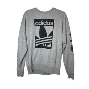 Adidas Originals Street Graphic Sweatshirt Side Zipper Gray Pullover Athletic M